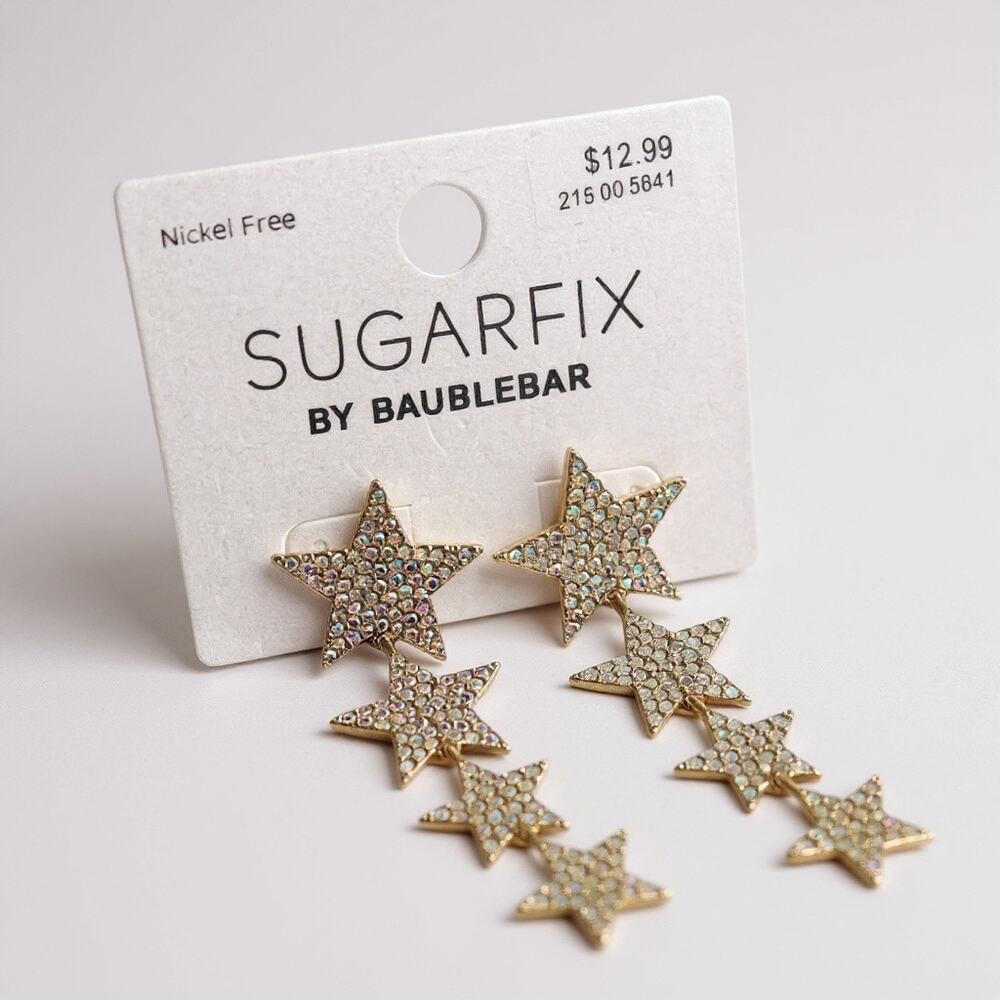 Sugarfix by Baublebar Iridescent Star Drop Earrings | Holiday Sparkle Collection